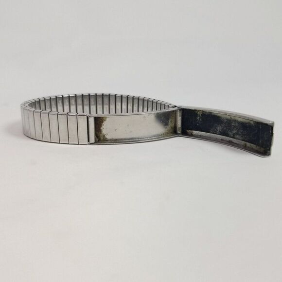 Vintage Speidel ID Stretch Bracelet Medical Info Hinged Locket Panel Silver Tone - Picture 7 of 8